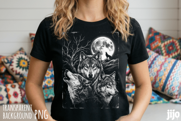 Download Wolf Three Heads Moon PNG - Premium Resources