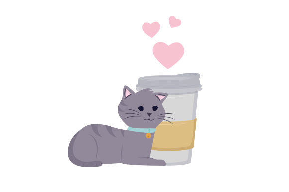 Download Cat Cuddling Coffee Cup - Cuddling Collection